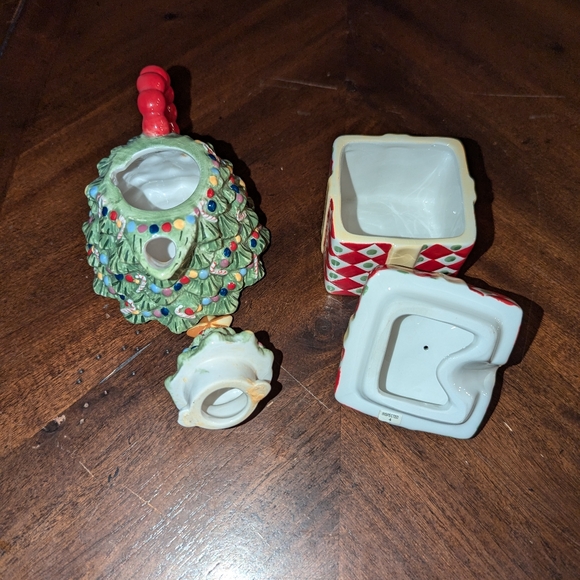 Christopher Radko Traditions Holidays Christmas Sugar Box and Creamer Tree - Picture 6 of 12